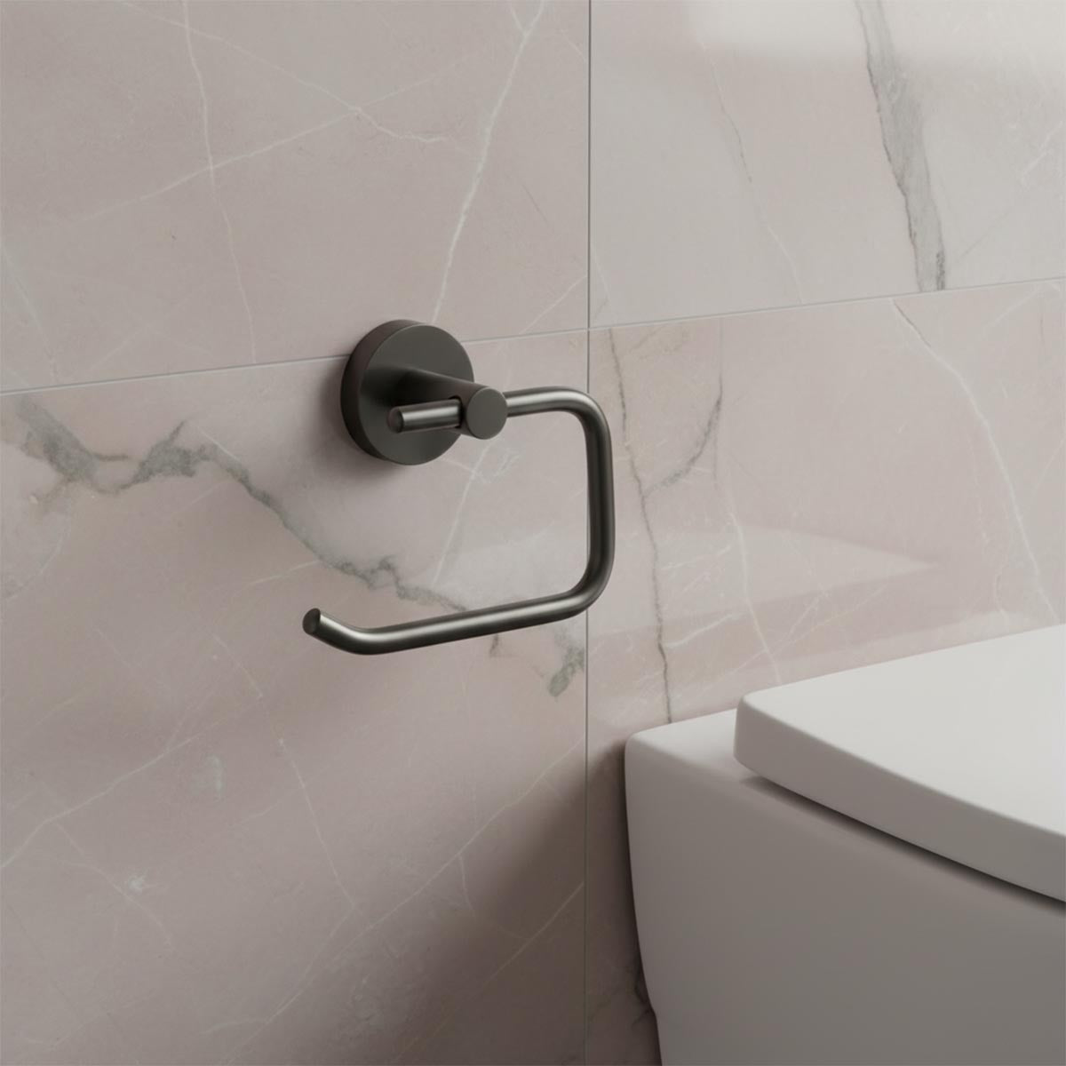 brushed brass toilet roll holder