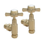 brushed brass traditional towel radiator valves