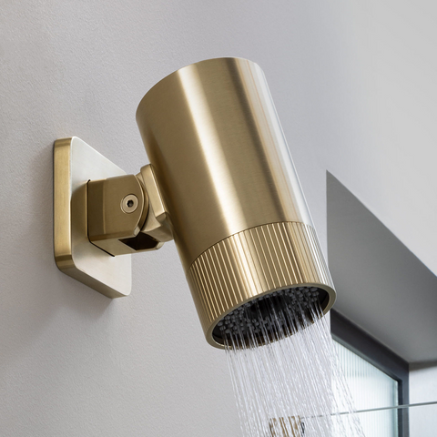 brushed gold rainfall shower head