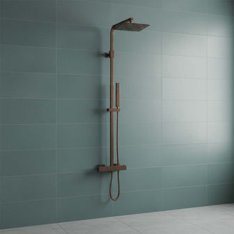exposed brushed bronze 2 outlet shower system  Main image