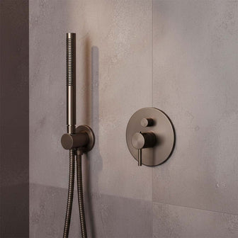 brushed bronze Wall Mounted Handheld Shower with Hose, Round Bracket and Outlet Main image
