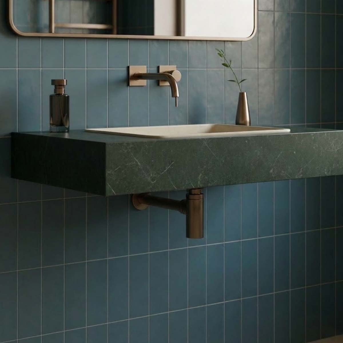 brushed bronze bottle trap