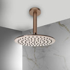 brushed bronze ceiling shower arm and shower head