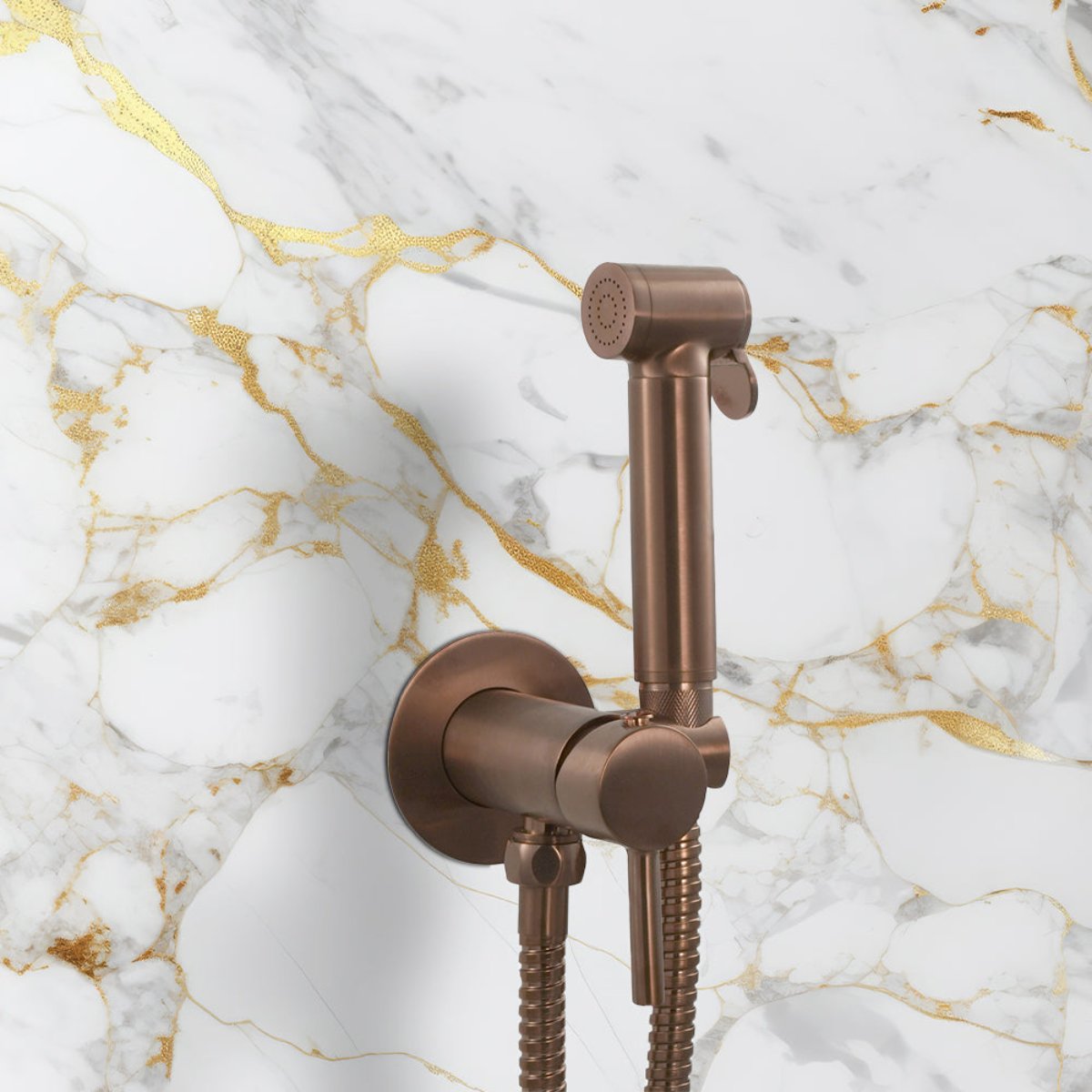 brushed bronze douche kit