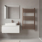 brushed bronze electric towel radiator 