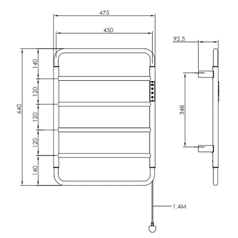 brushed bronze electric towel rail