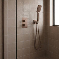  brushed bronze handheld shower head with shower hose and outlet 