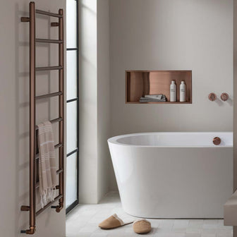 Brushed Bronze Vertical Heated Towel Rail Radiator 1200mm x 500mm - Dual Fuel Secondary image