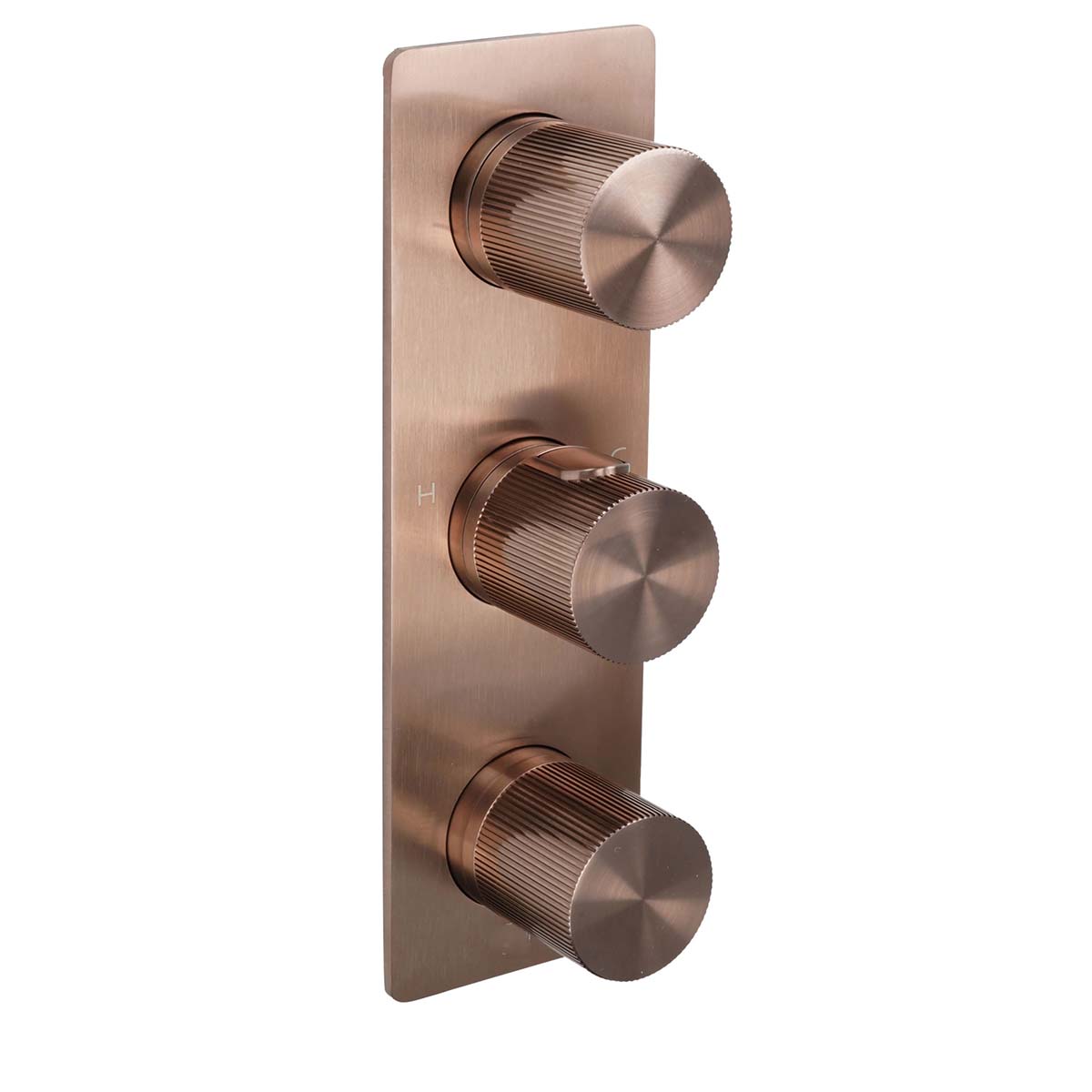 brushed bronze knurled handles conceled shower mixer valve 