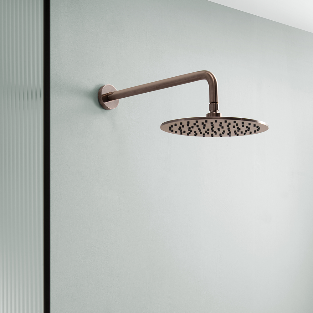Modern Round Overhead Rain Shower Head- Brushed Bronze Secondary image