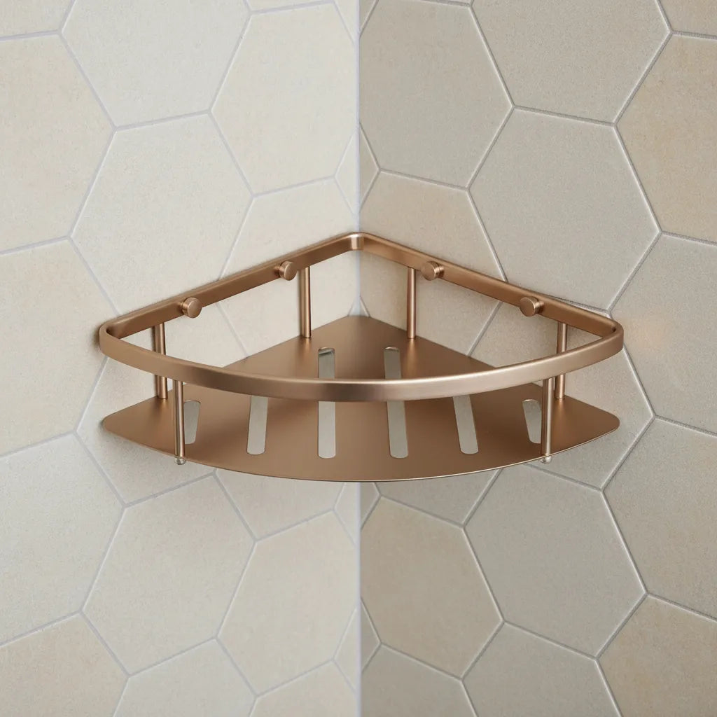 Corner Shower Basket brushed bronze