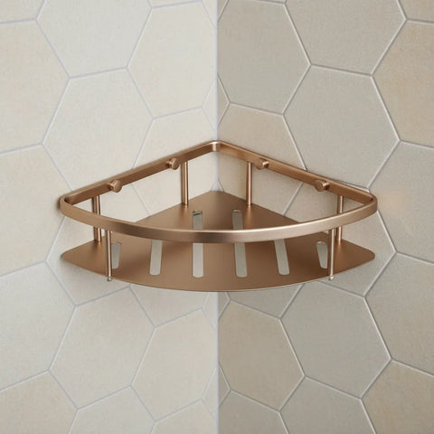 Corner Shower Basket brushed bronze