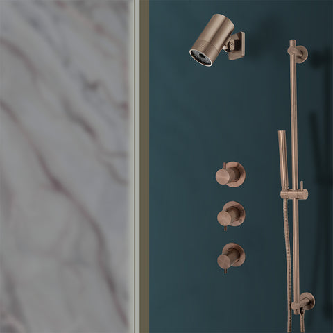 brushed bronze thermostatic shower valve 