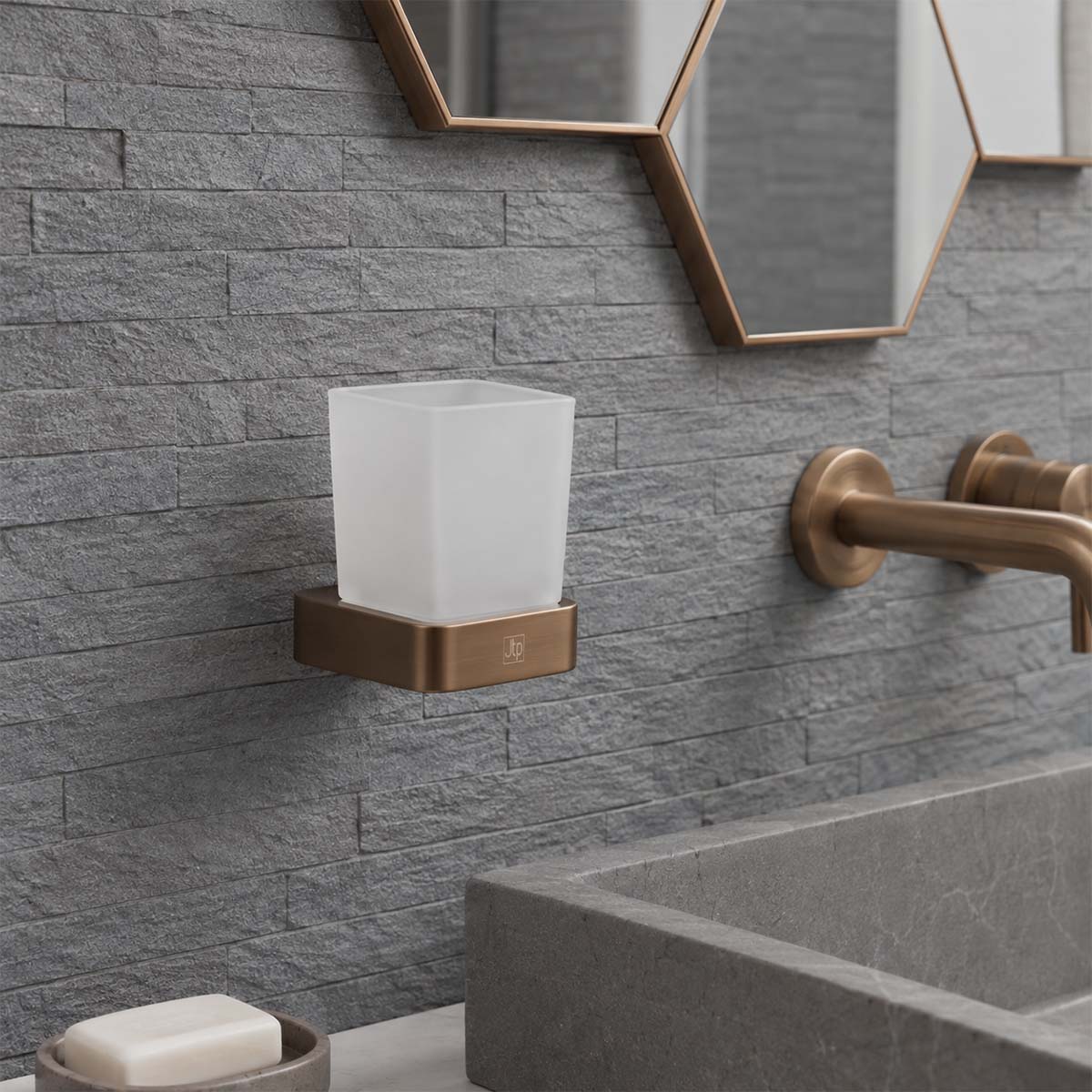  brushed bronze toothbrush holder