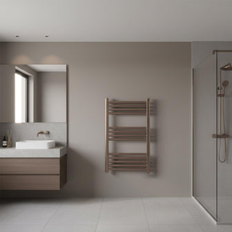 brushed bronze electric towel rail radiator  Main image