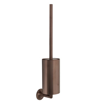 Round Toilet Brush Holder Wall Mounted - Brushed Bronze Secondary image