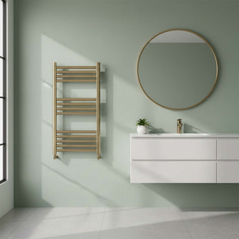 brushed gold bathroom radiator Main image