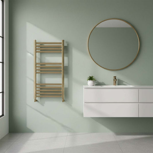 brushed gold bathroom radiator