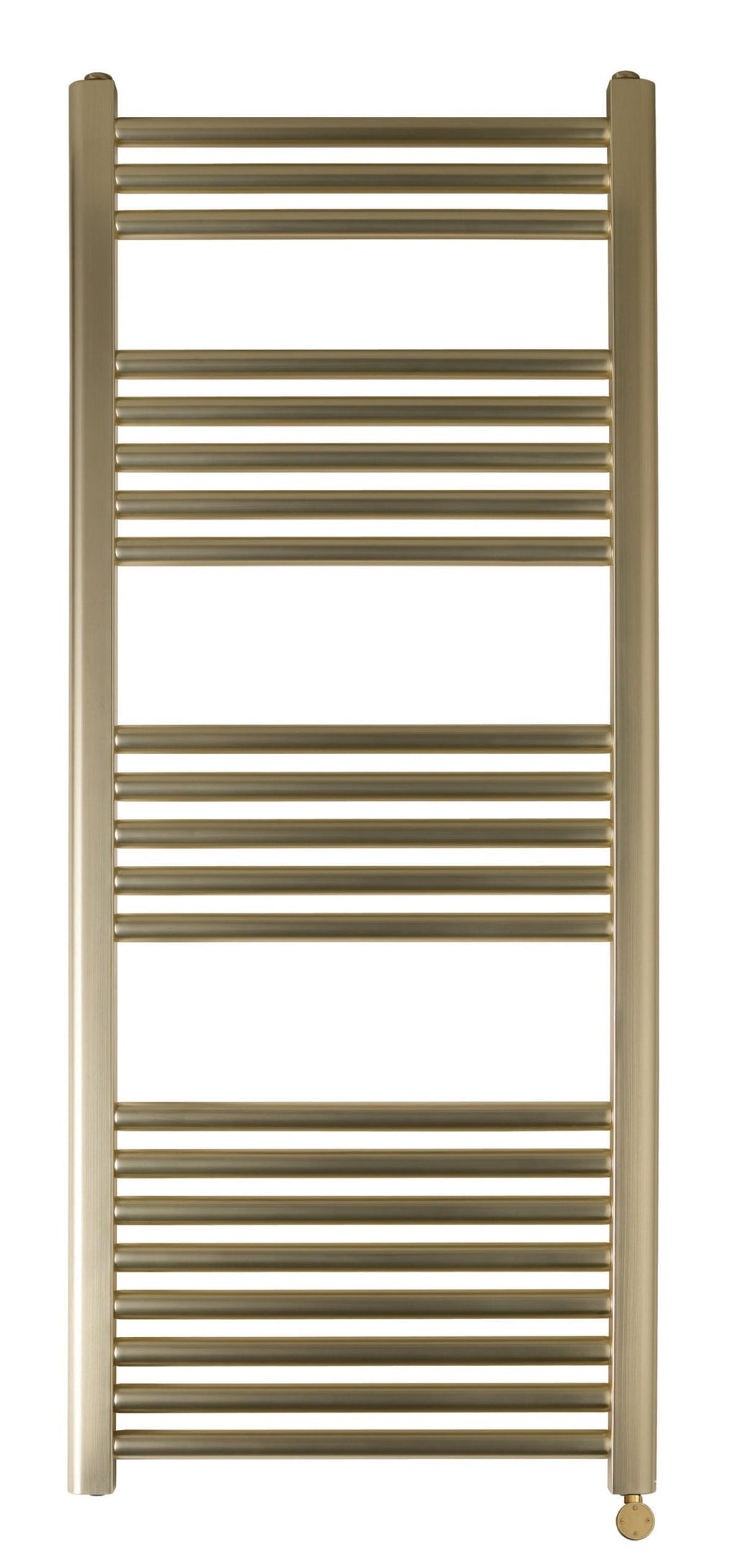 brushed brass electric bathroom towel rail