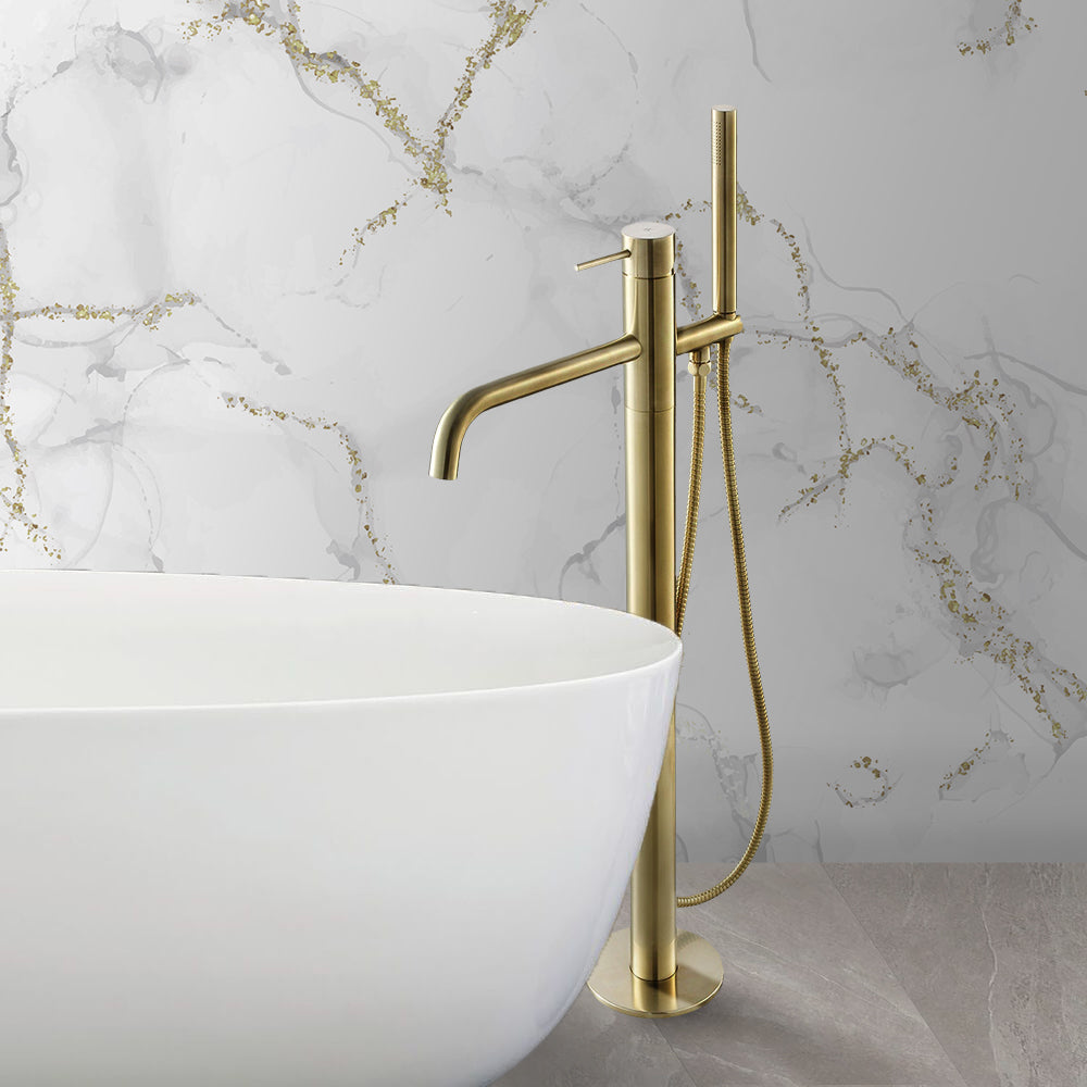 brushed gold freestanding bath tap Main image