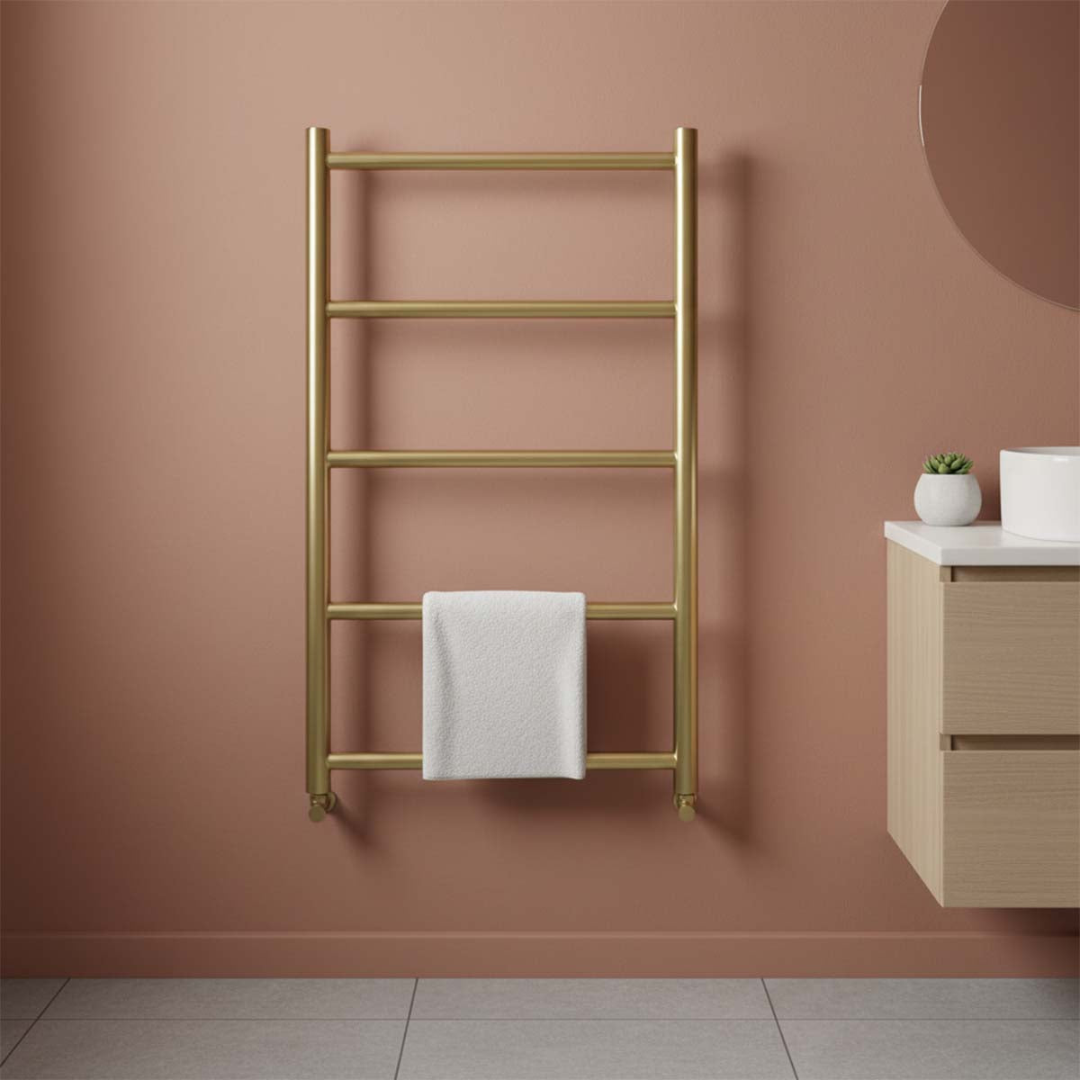 Brushed Gold Towel Radiator Vertical 800mm x 500mm Secondary image