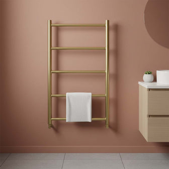 Brushed Gold Towel Radiator Vertical 800mm x 500mm Secondary image