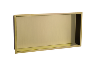 Rectangular Wall Shower Niche 600mm x 300mm - Brushed Gold Secondary image