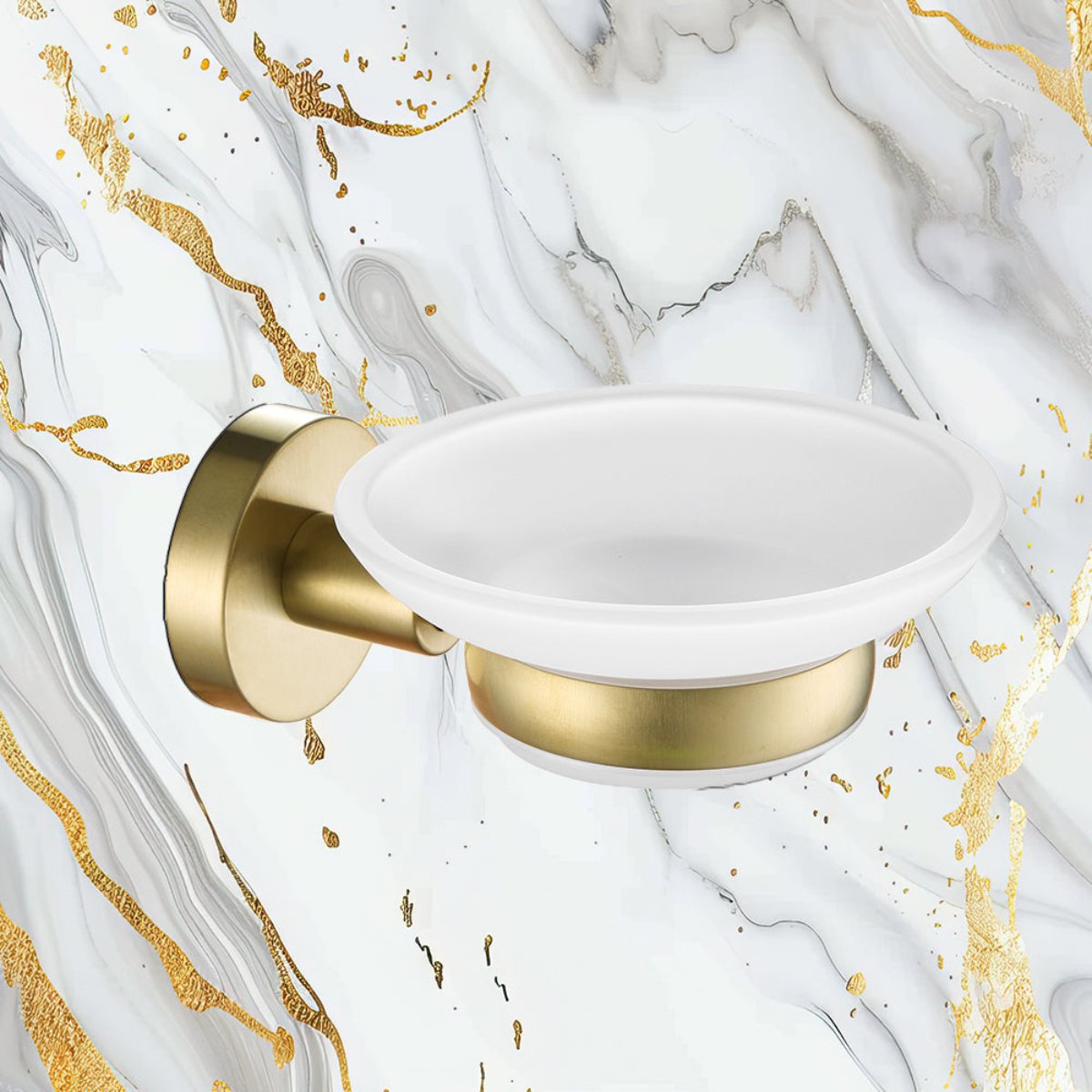 brushed gold soap dish