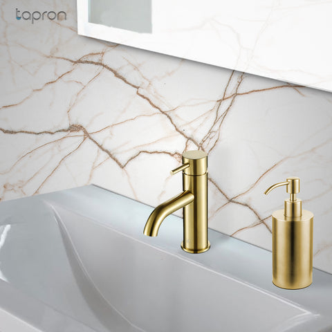 brushed gold soap dispenser