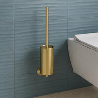 brushed gold toilet brush holder set