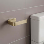 brushed brass toilet roll holder