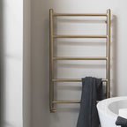 brushed brass towel radiator dual fuel 