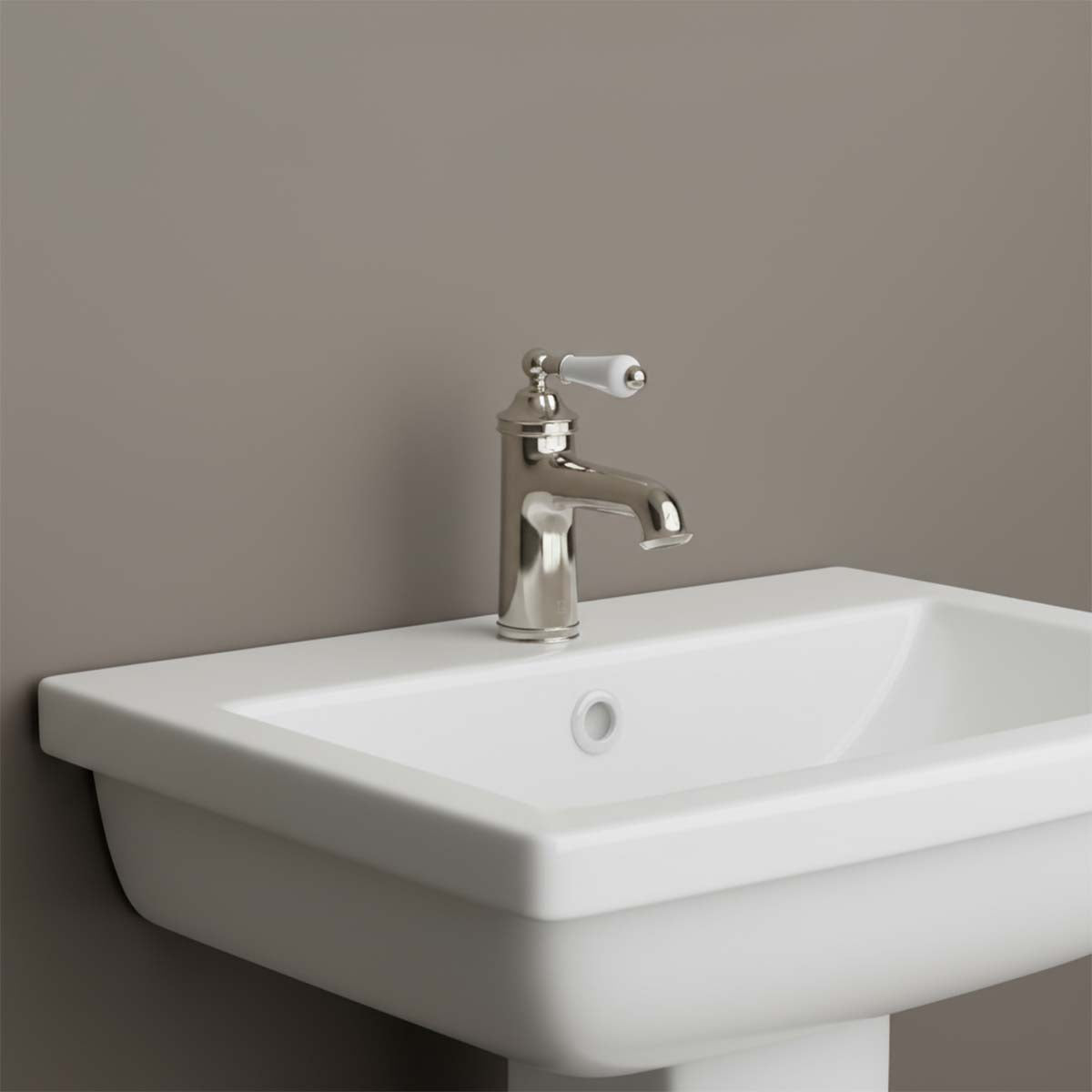 brushed nickel basin tap