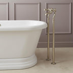brushed nickel bath tap free standing 