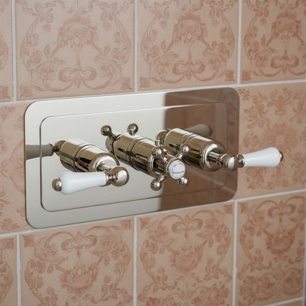 brushed nickel concealed shower mixer valve 
