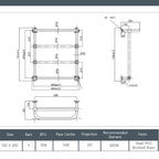 brushed nickel dual fuel towel rail technical details