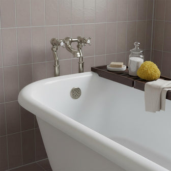 Crosshead Traditional Freestanding Bath Filler - Brushed Nickel Secondary image