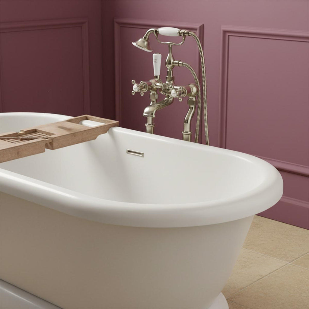 brushed nickel freestanding bath tap