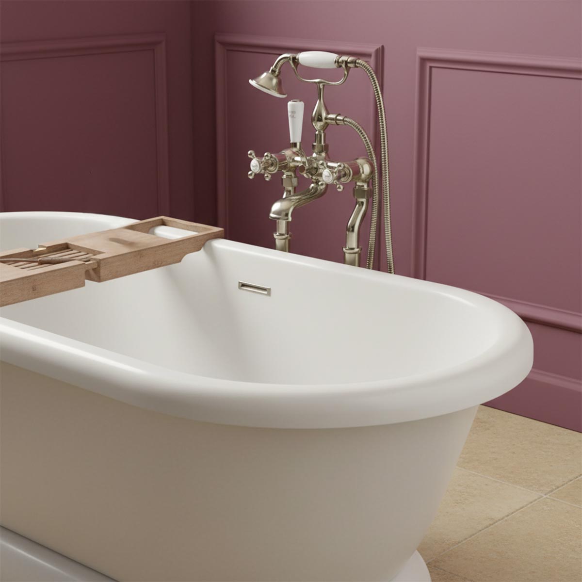 brushed nickel freestanding bath tap