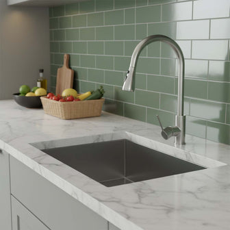 brushed nickel kitchen tap Main image