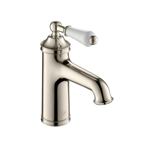 brushed nickel single lever basin tap