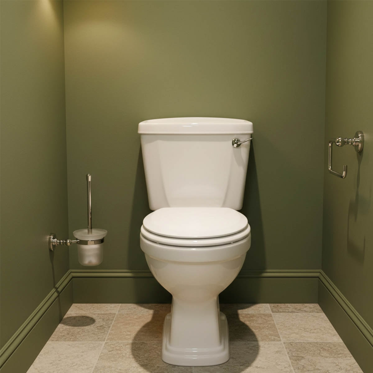 brushed nickel toilet roll holder and toilet brush holder set 