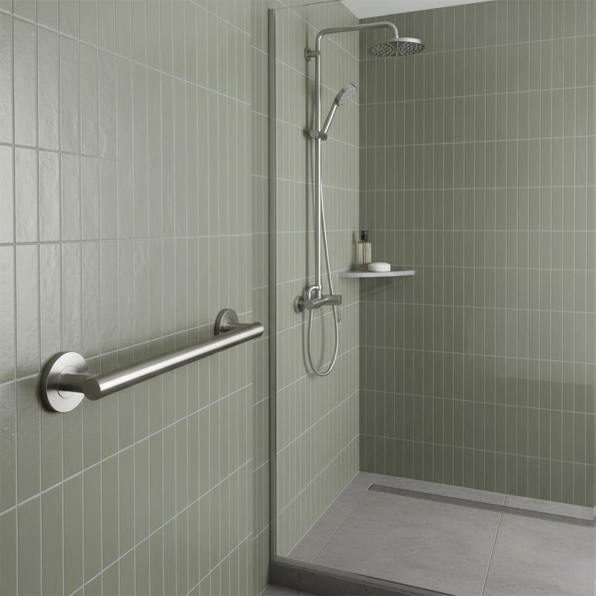 brushed stainless steel 300mm grab rail 