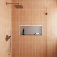 brushed stainless steel shower niche - 600mm x 300mm