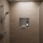 brushed stainless steel shower nicher 300mm x 300mm