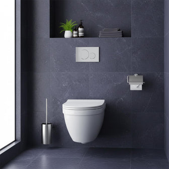 brushed stainless steel toilet brush holder Main image