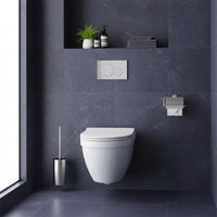 brushed stainless steel toilet brush holder