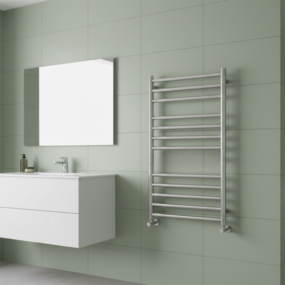 brushed stainless steel towel radiator