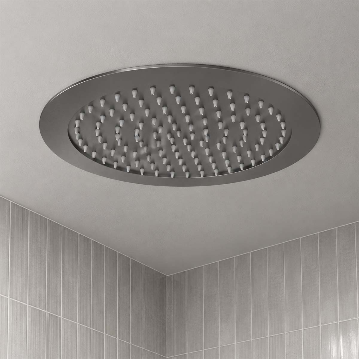 Black ceiling mounted shower head 300mm 