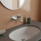 chrome 2 hole basin mixer tap wall mounted 